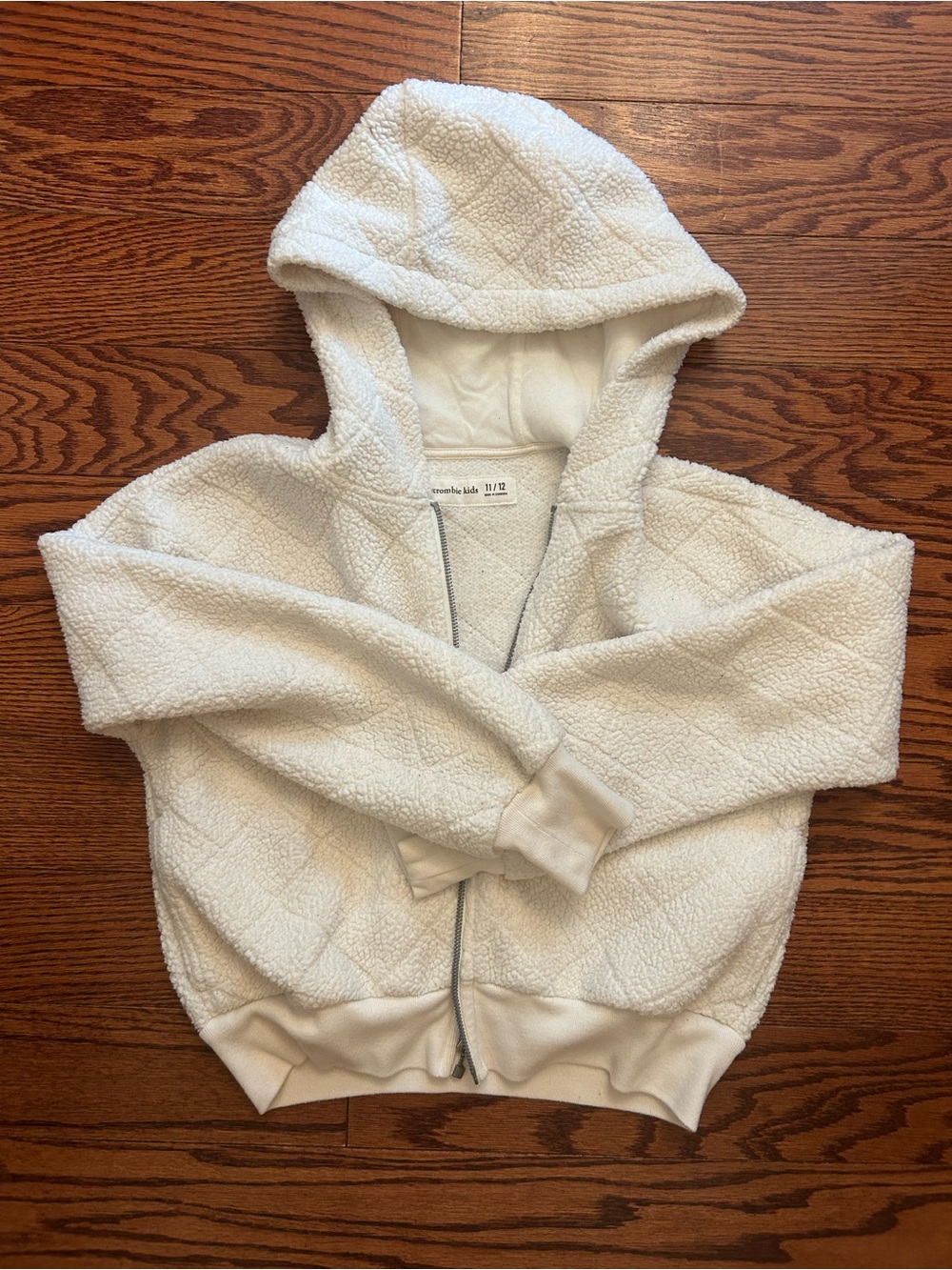abercrombie kids Cream Sherpa Zip Hoodie
